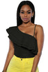Sexy Black Ruffle Luxe Crop Top